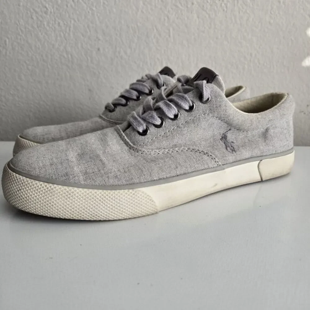 Polo Ralph Lauren Forestmont II Men's Gray Canvas Boat Shoes Sneakers Size 9D‎
